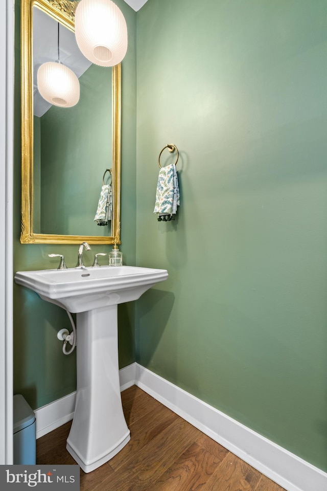 bathroom featuring hardwood / wood-style floors