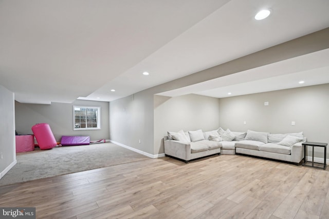 unfurnished living room featuring light hardwood / wood-style floors