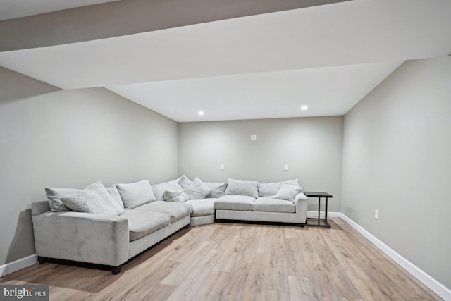 living room featuring light hardwood / wood-style floors