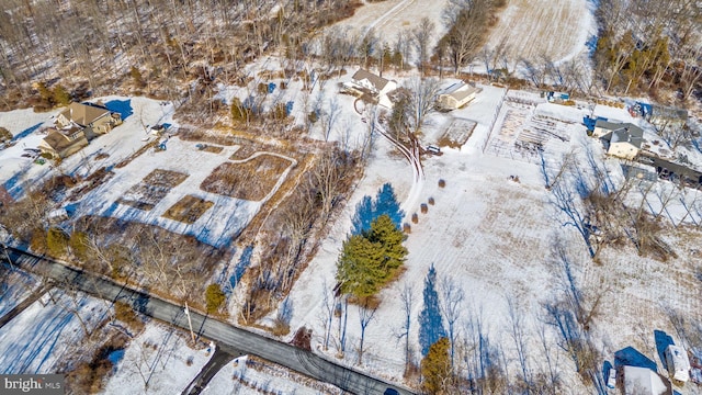 view of snowy aerial view