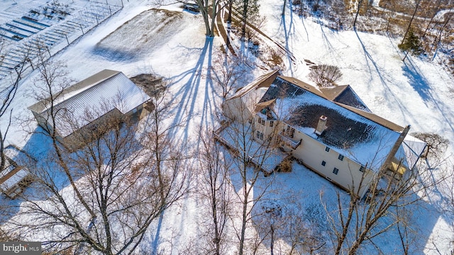 view of snowy aerial view