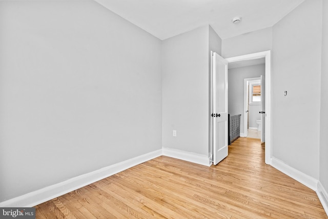 unfurnished bedroom featuring light hardwood / wood-style flooring