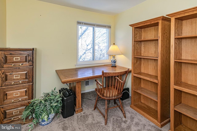 view of carpeted office space