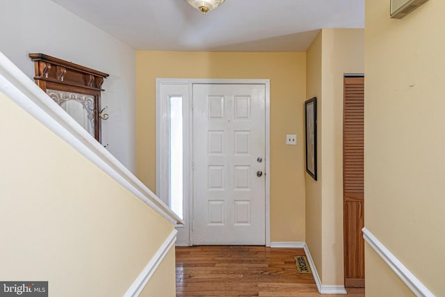 entryway featuring hardwood / wood-style flooring