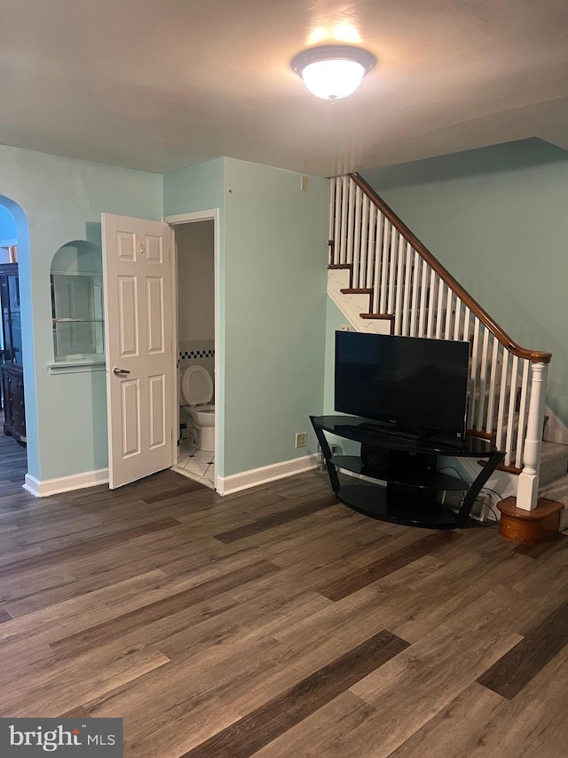 interior space featuring dark wood-type flooring