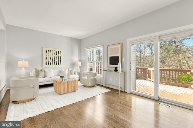 living room featuring hardwood / wood-style floors