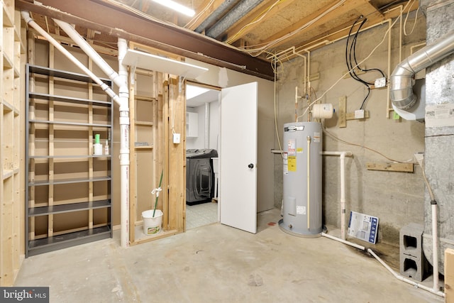 basement with water heater