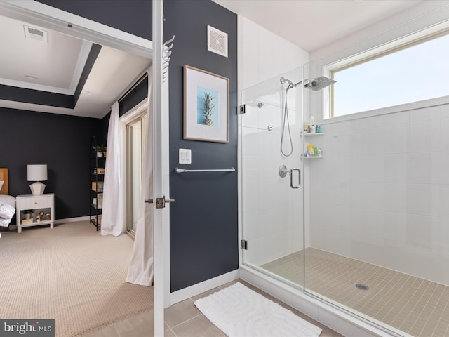 bathroom featuring walk in shower