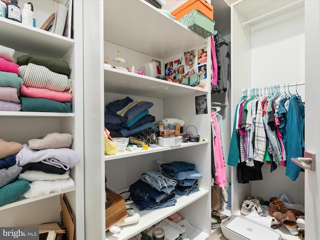 view of walk in closet