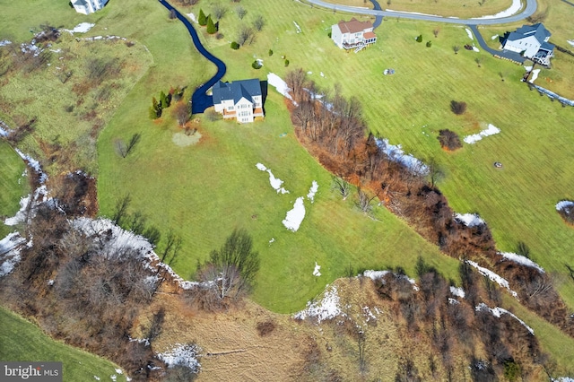 bird's eye view featuring a rural view