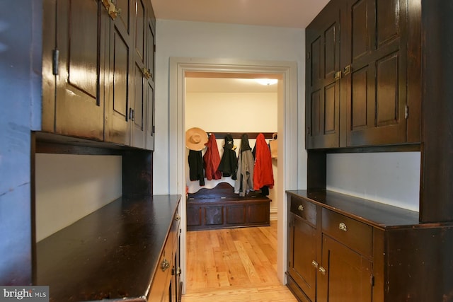 corridor featuring light hardwood / wood-style flooring