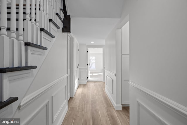 hall featuring light hardwood / wood-style floors