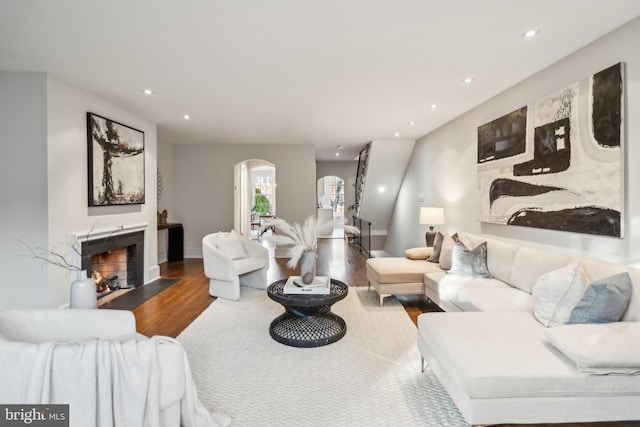 living room featuring wood-type flooring