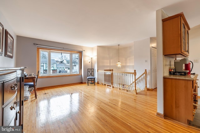 living room featuring light hardwood / wood-style flooring