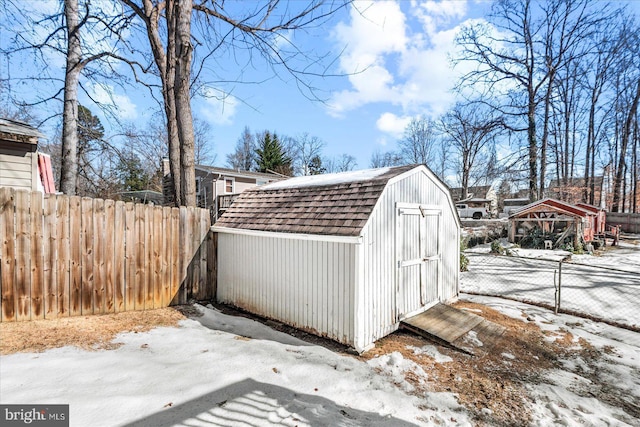 view of snow covered structure