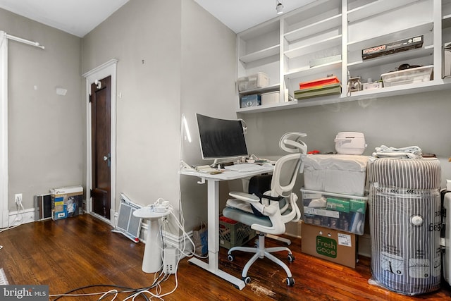 office area featuring wood finished floors