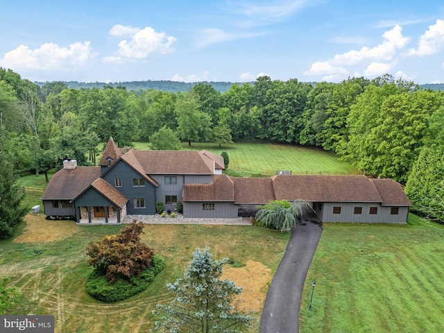 drone / aerial view featuring a rural view