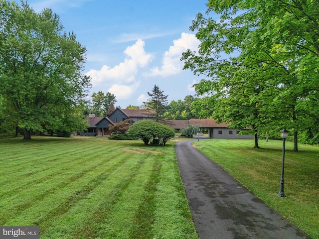 view of front of home with a front lawn