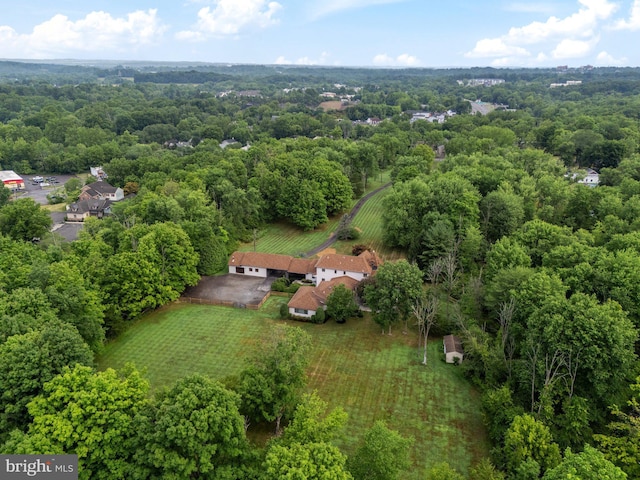 drone / aerial view with a rural view