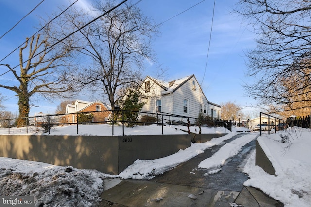 view of snowy exterior