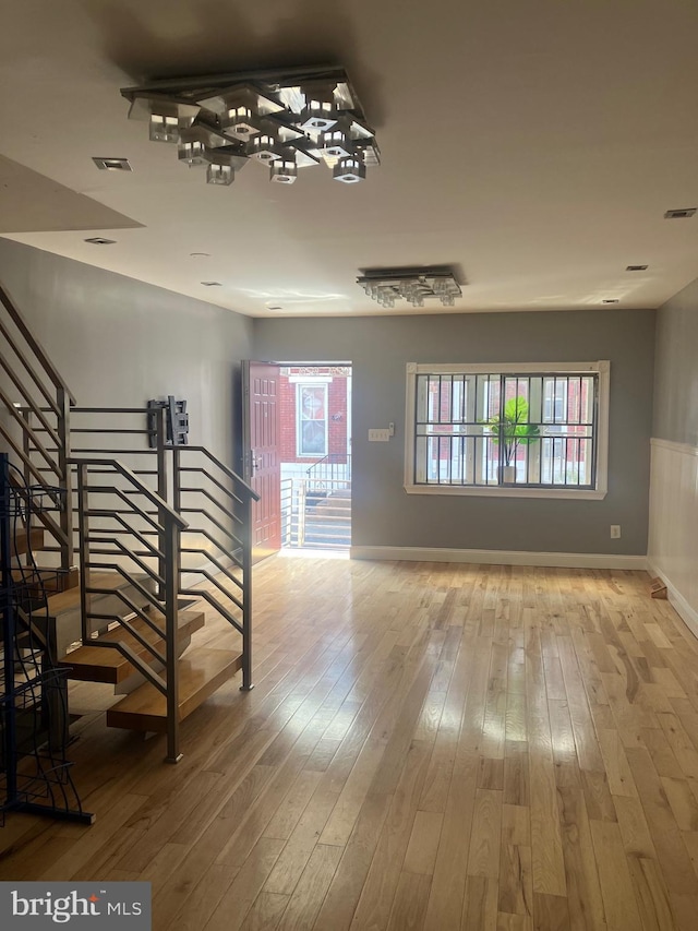 interior space with hardwood / wood-style floors