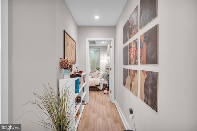 hallway featuring light hardwood / wood-style floors