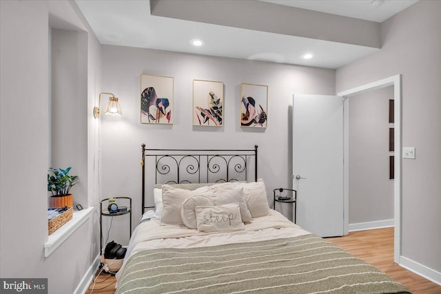 bedroom featuring light hardwood / wood-style floors