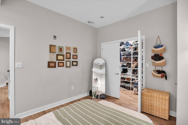 interior space with hardwood / wood-style floors