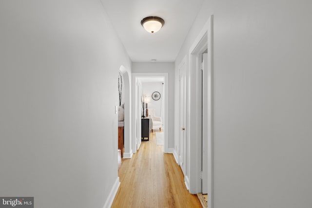 hall featuring light wood-type flooring