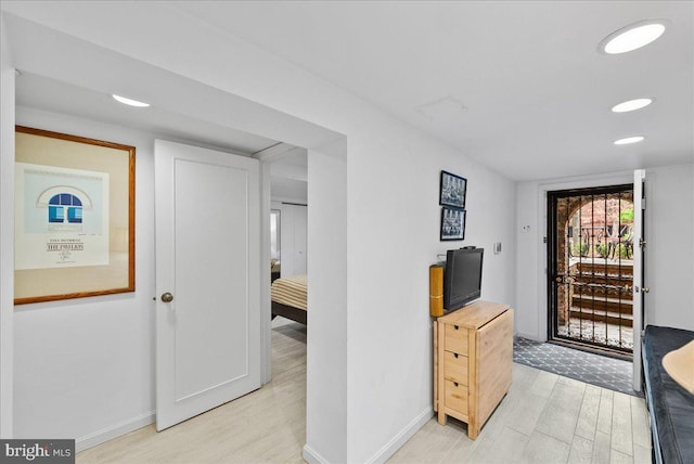 entrance foyer featuring light wood-type flooring