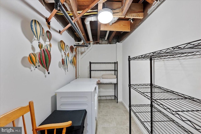 interior space with independent washer and dryer