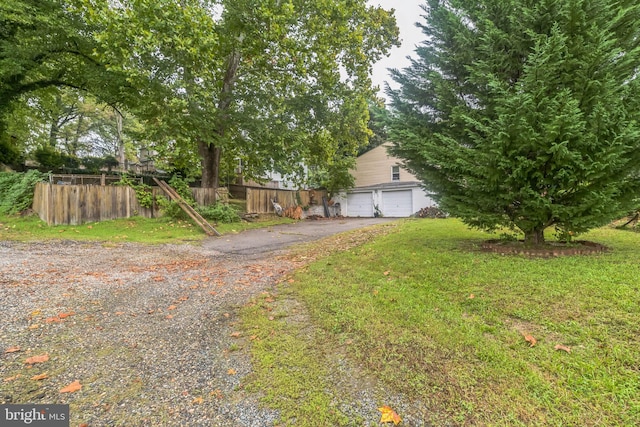 exterior space with a garage