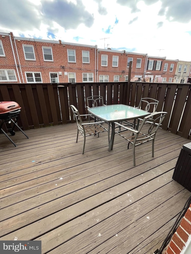 deck with area for grilling