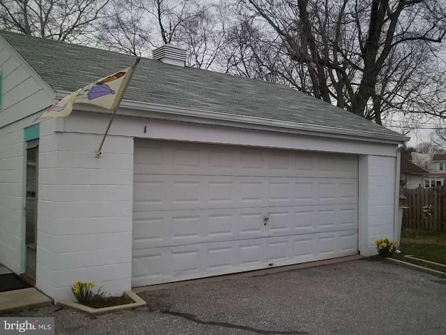 view of garage