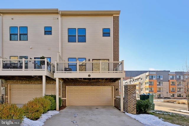 exterior space with a garage