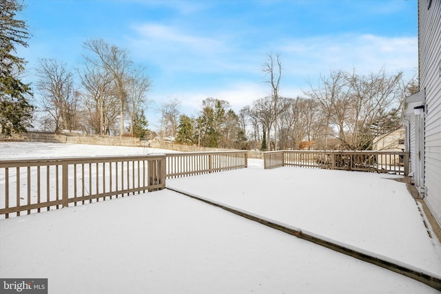 view of yard covered in snow