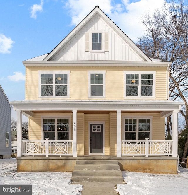 view of front of property with a porch