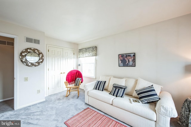 living room with carpet floors