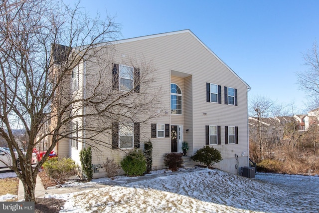 view of front of house with central AC unit