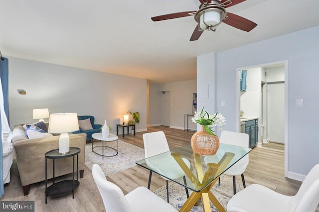 dining room featuring light hardwood / wood-style floors