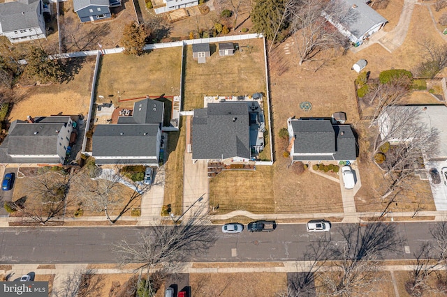 aerial view with a residential view