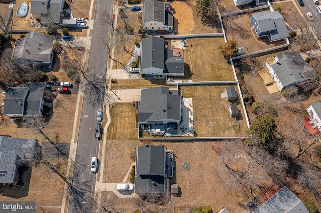 bird's eye view featuring a residential view