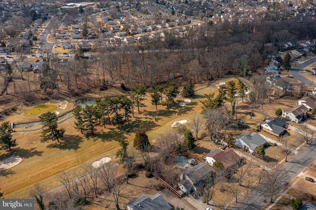 aerial view with a residential view