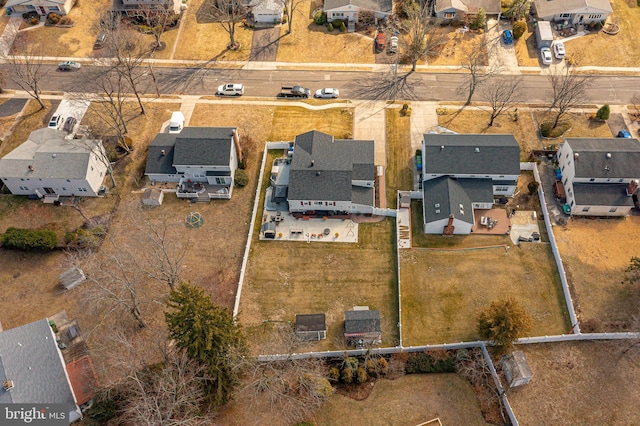 aerial view featuring a residential view