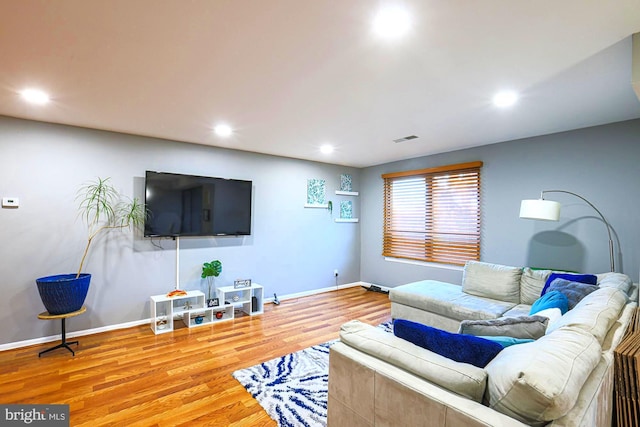 living room featuring hardwood / wood-style flooring