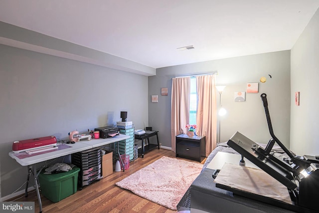 office featuring wood-type flooring