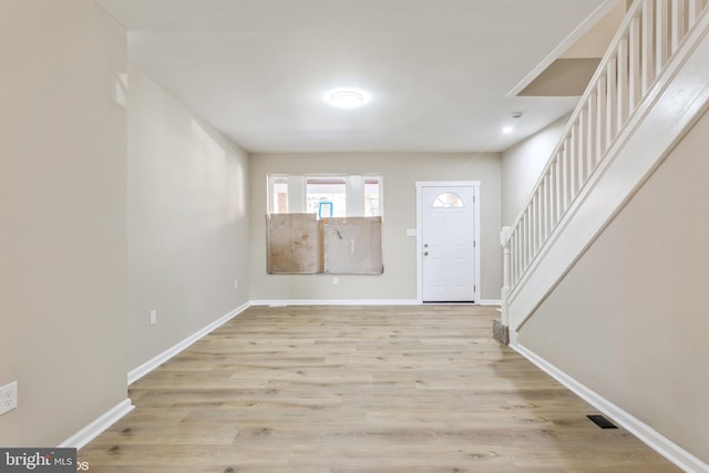 entryway featuring light hardwood / wood-style floors