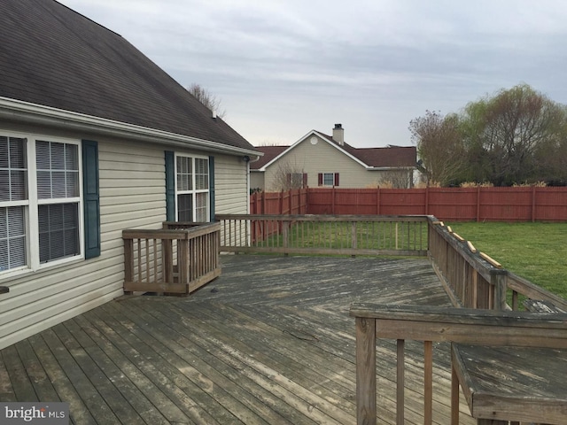 deck with a yard