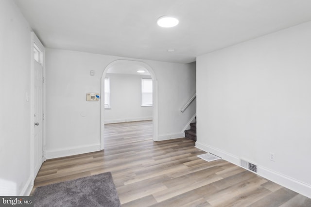 empty room featuring light hardwood / wood-style flooring