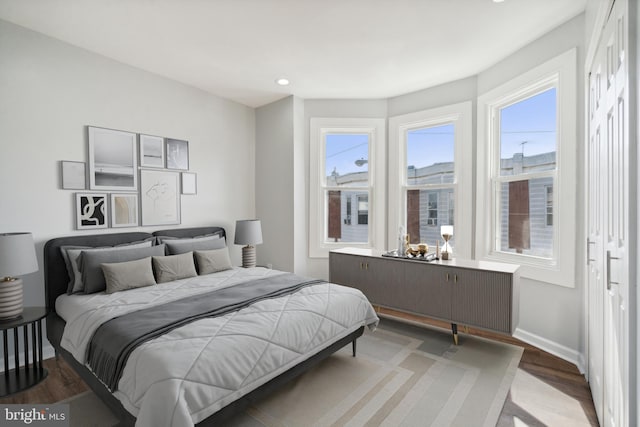 bedroom featuring hardwood / wood-style flooring